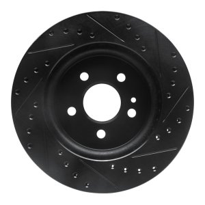 Mercedes-Benz ML320 Brake Rotor (1) - Front Left - R1 Concepts - Drilled & Slotted - Black - `98-`05
